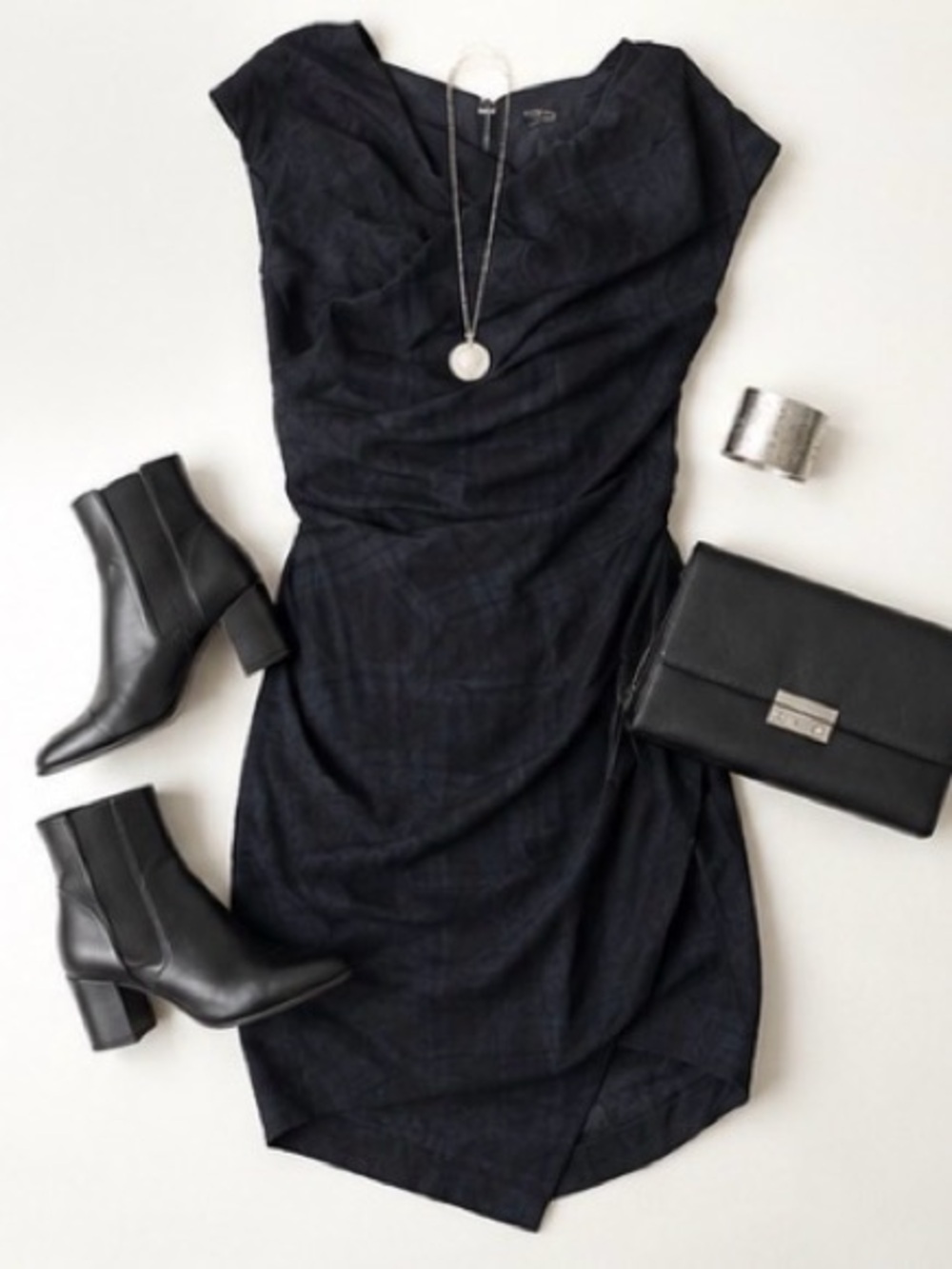 [All Saints] Spitalfields Limski Dark Blue Green Asymmetrical Dress Sz S [UK 8] - Picture 4 of 7